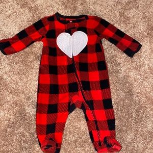 Plaid fleece footie